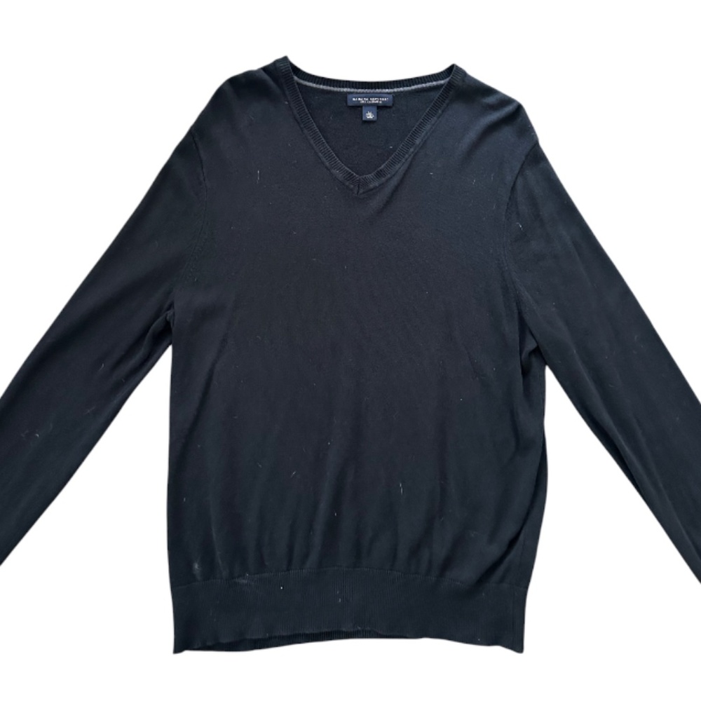 Banana Republic Men's Black Silk Cashmere V-Neck Sweater Size M